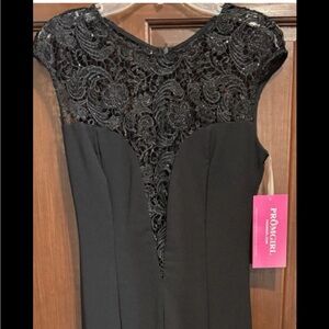 PromGirl Elegant Black Lace Dress